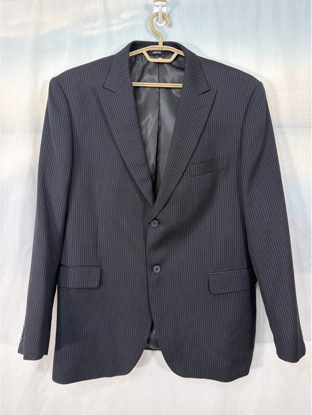 Geoffrey Beene Pinstripe Wool Blazer Size 48 Tall